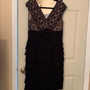 Nude and black formal dress